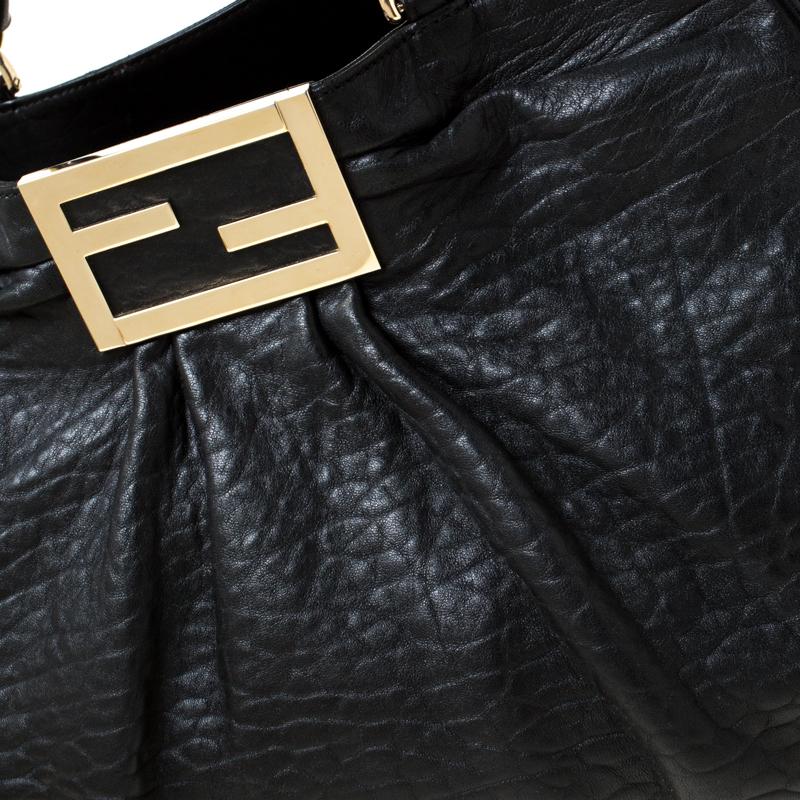 Fendi Black Leather Mia Shoulder Bag 3