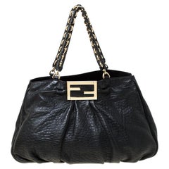 Fendi Black Leather Mia Shoulder Bag