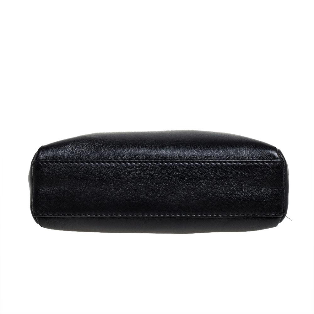 Women's Fendi Black Leather Micro Peekaboo Crossbody Bag