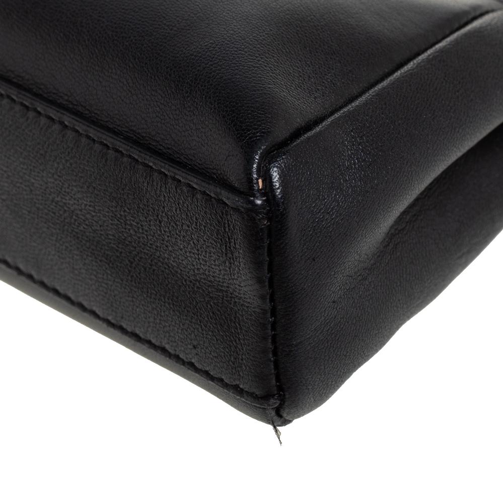 Fendi Black Leather Micro Peekaboo Crossbody Bag 1