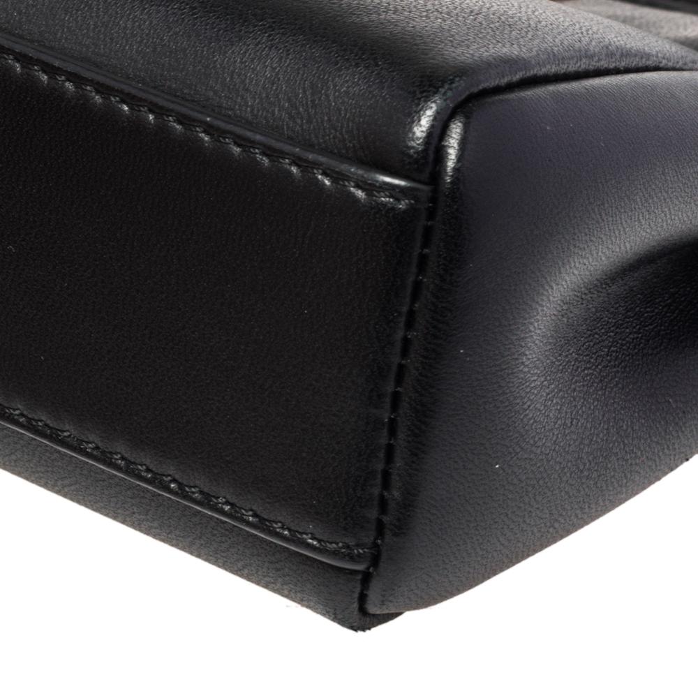 Fendi Black Leather Micro Peekaboo Crossbody Bag 2