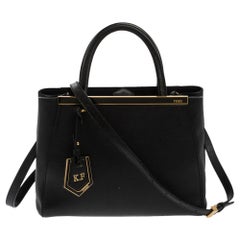 Fendi Black Leather Mini 2Jours Tote