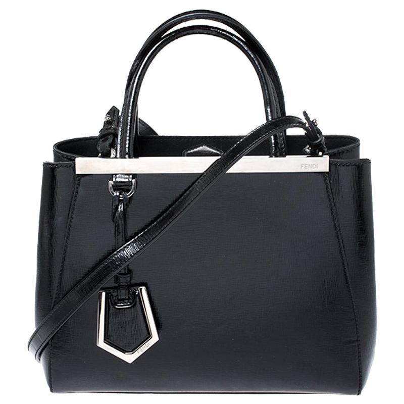 Fendi Black Leather Mini 2Jours Tote