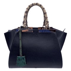 Fendi Black Leather Mini 3Jours Bag Contrast Details with Straps