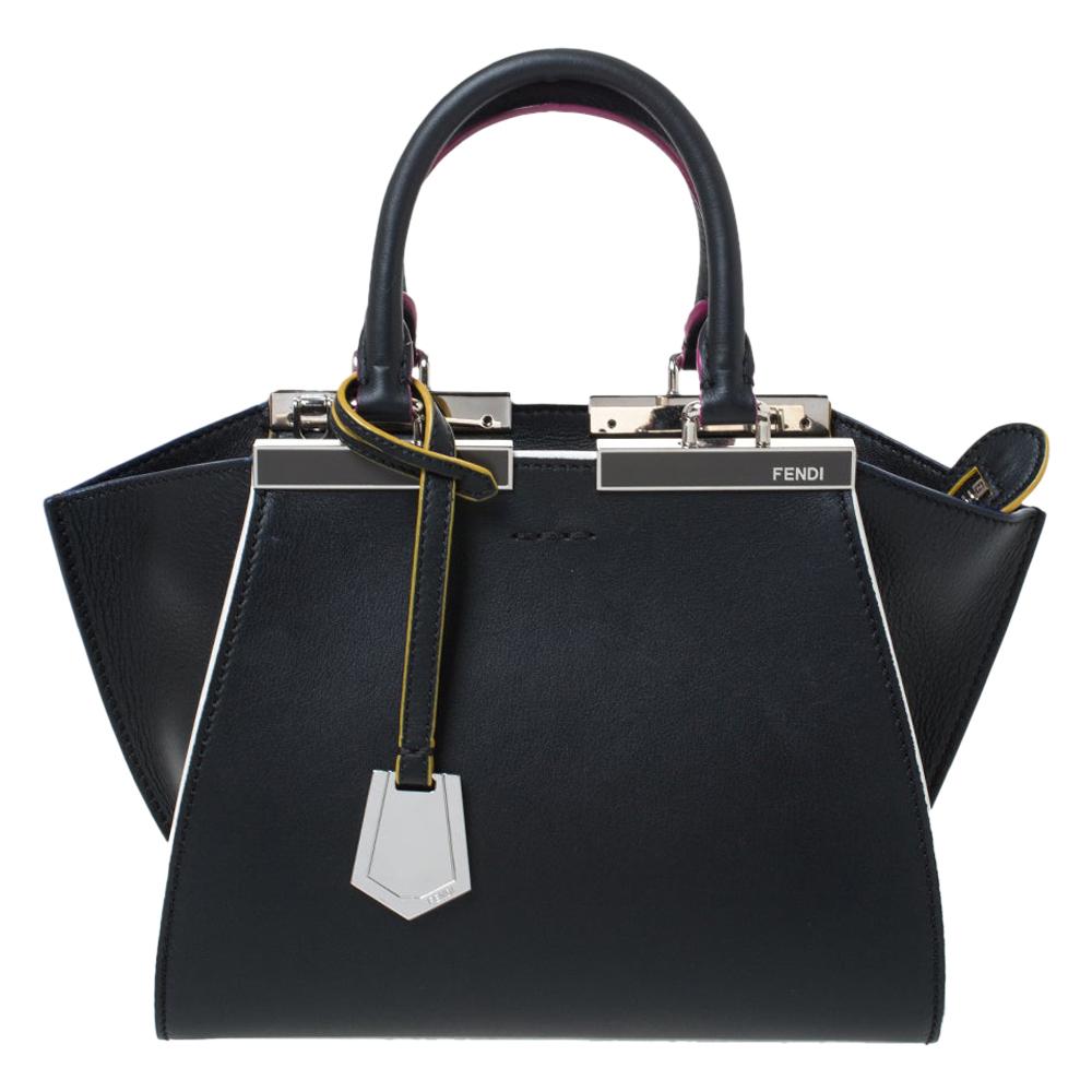 Fendi Black Leather Mini 3Jours Tote