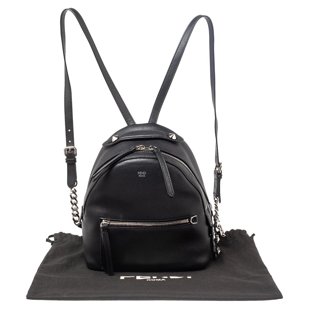 Fendi Black Leather Mini By The Way Backpack 5