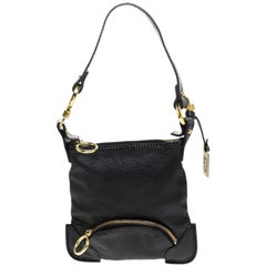 Fendi Black Leather Mini Front Pocket Bag
