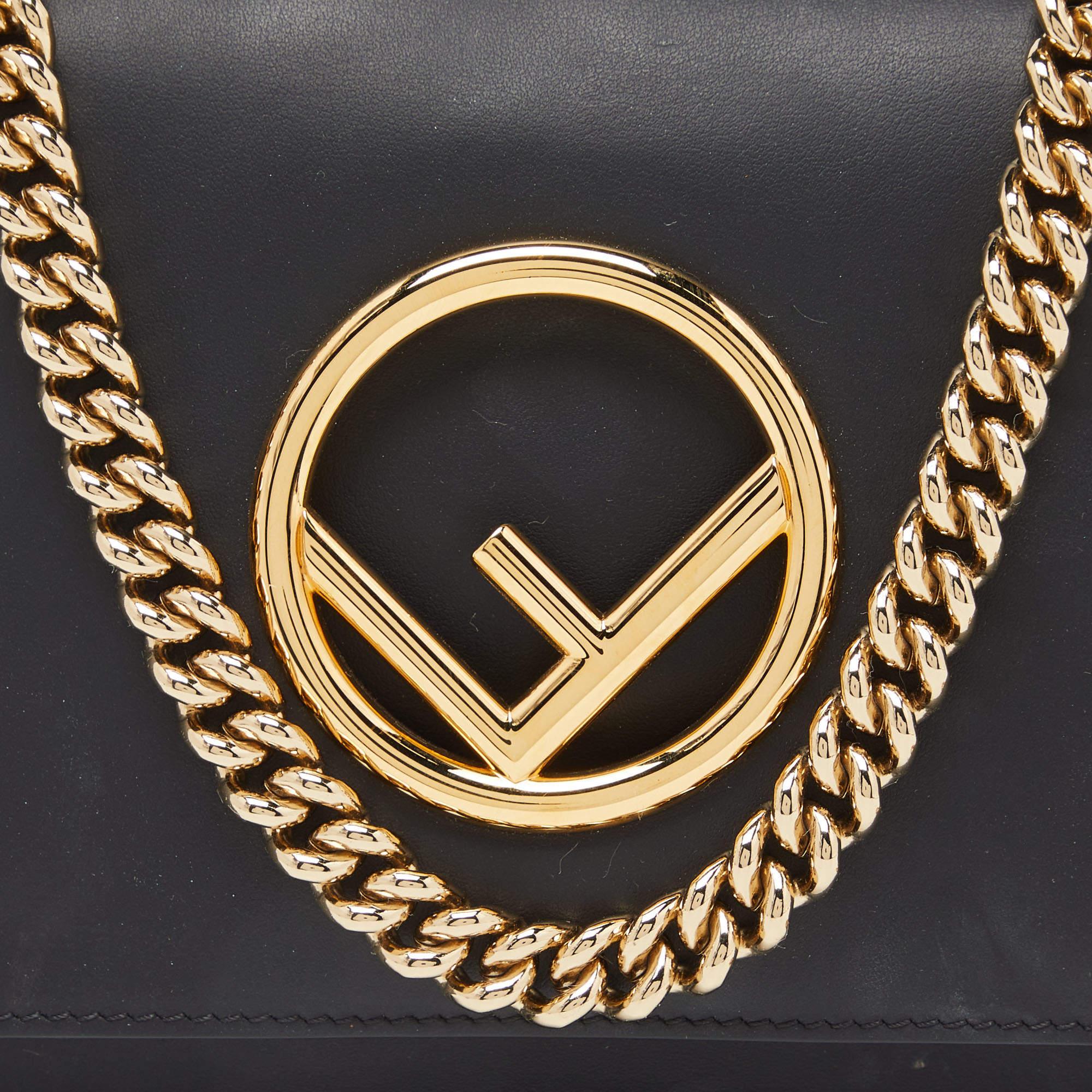 Fendi Black Leather Mini Kan I Shoulder Bag 1