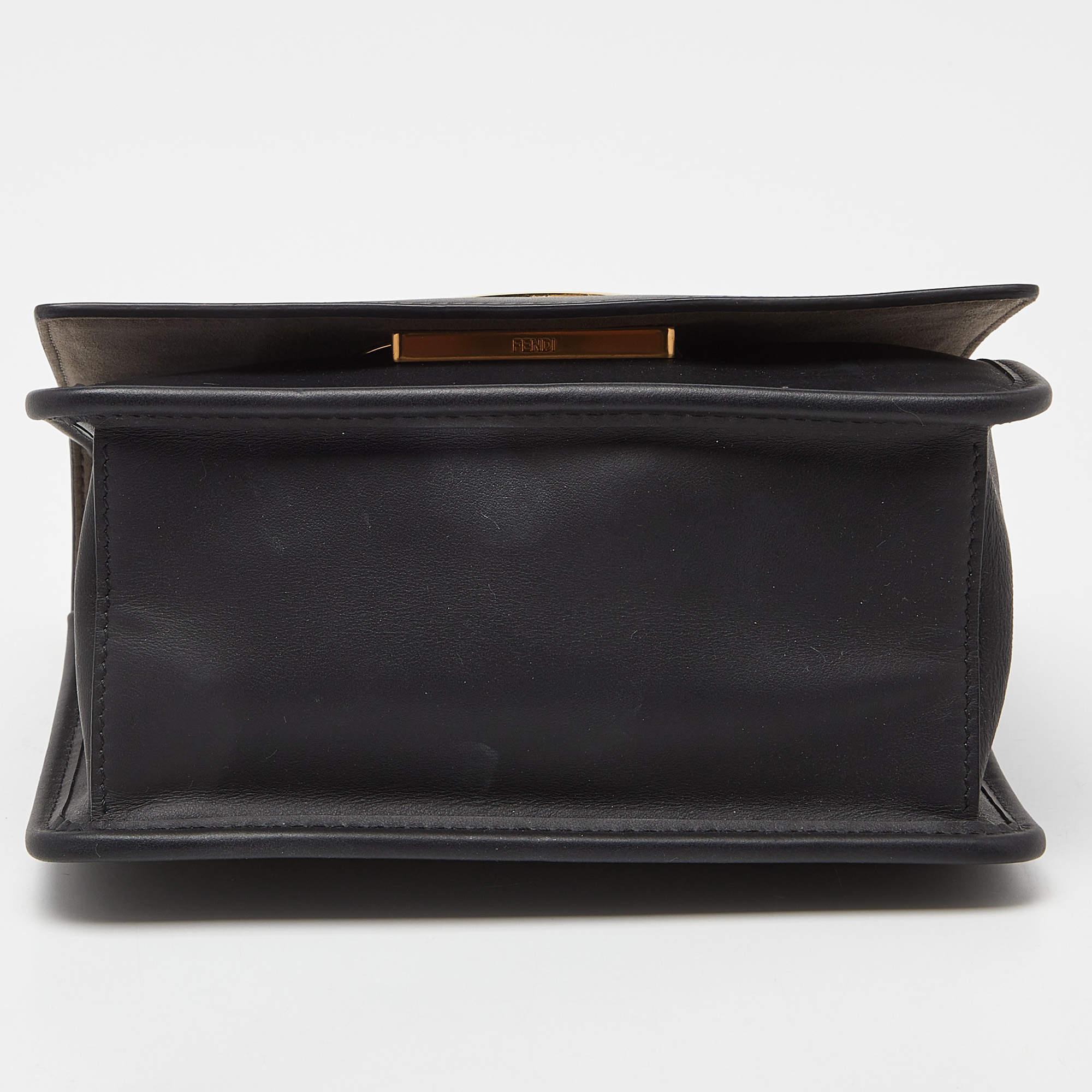 Fendi Black Leather Mini Kan I Shoulder Bag 2