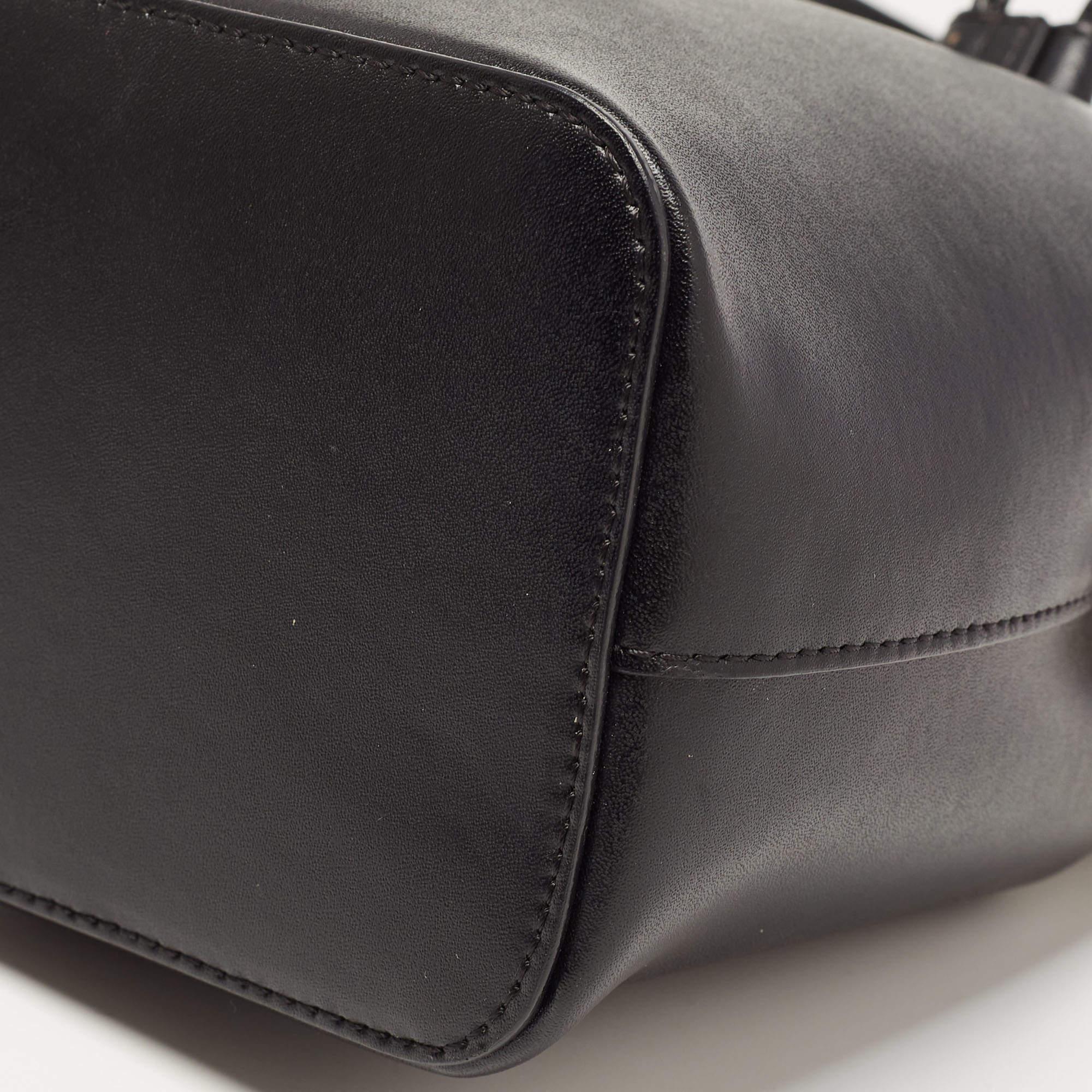 Fendi Black Leather Mini Mon Tresor Bucket Bag 6