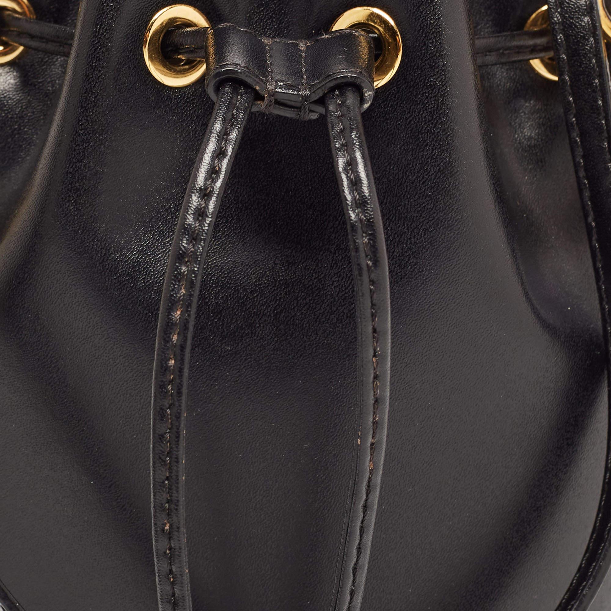 Fendi Black Leather Mini Mon Tresor Bucket Bag 2