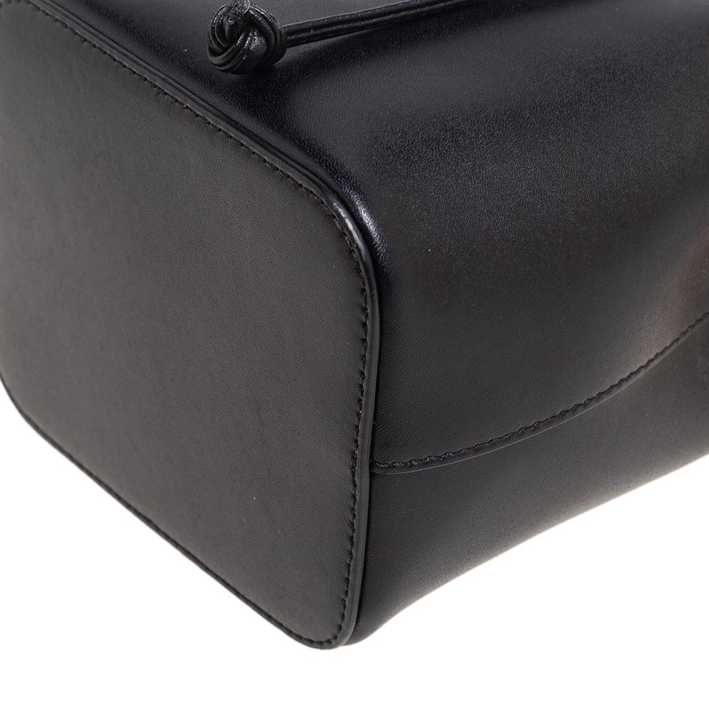Fendi Black Leather Mini Mon Tresor Drawstring Bucket Bag 1