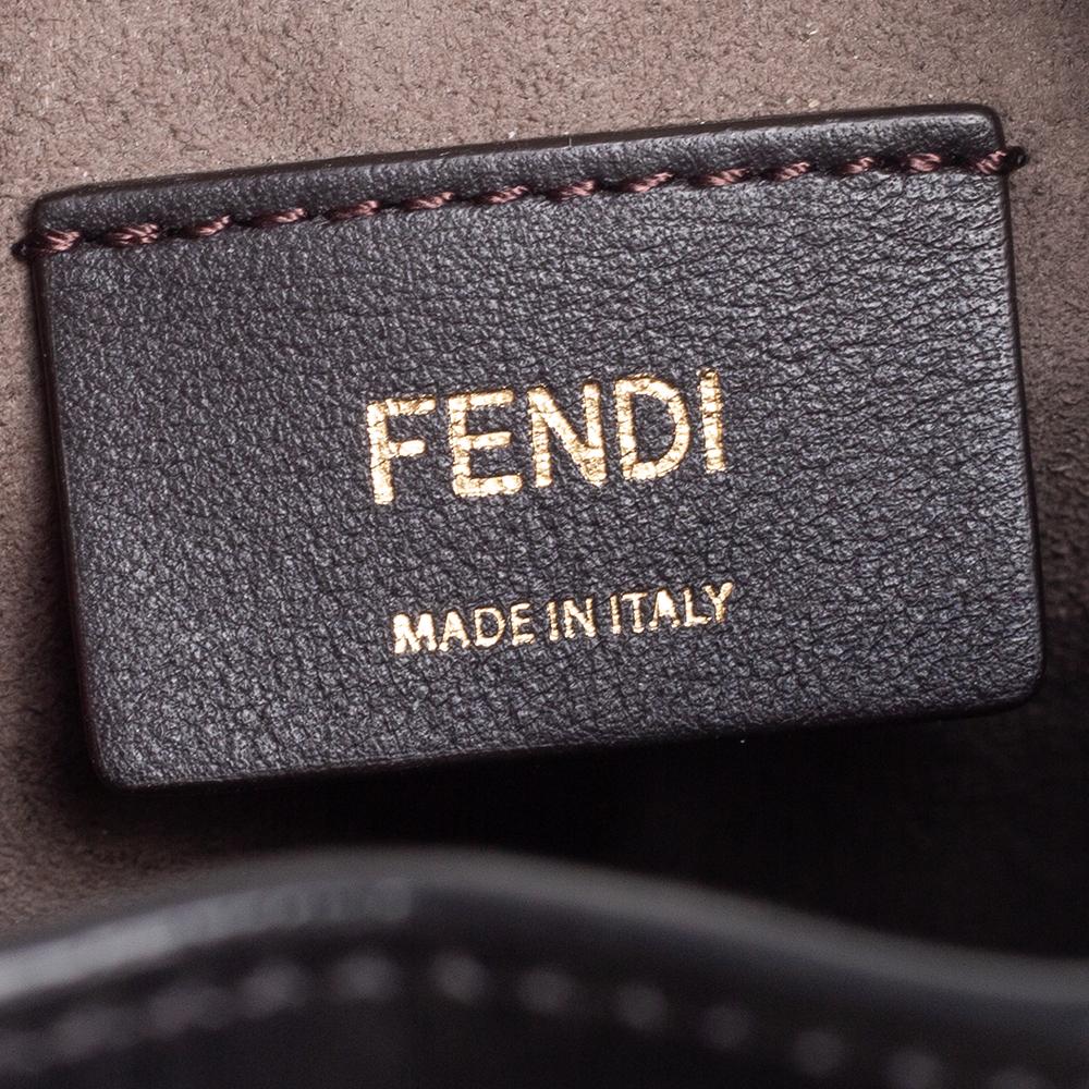 Fendi Black Leather Mini Mon Tresor Drawstring Bucket Bag 2