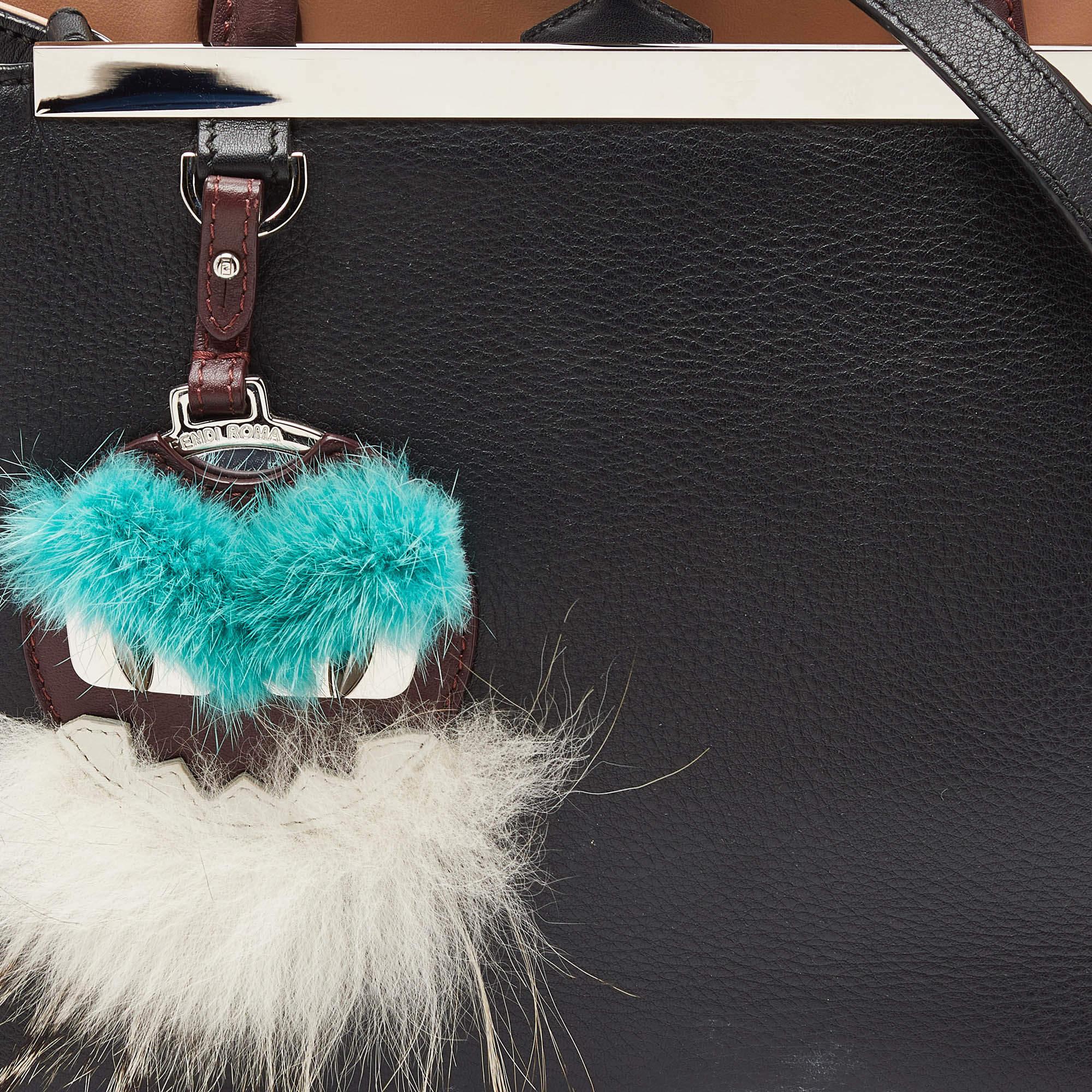 Fendi Black Leather Mini Monster Eye 2Jours Tote 7