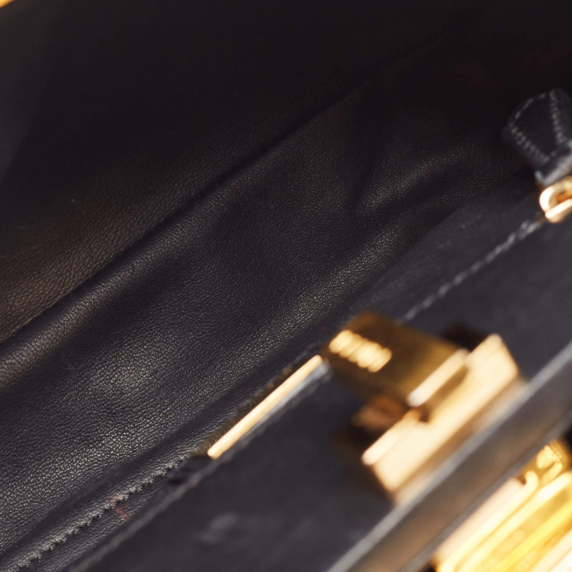 Fendi Black Leather Mini Peekaboo Top Handle Bag 8