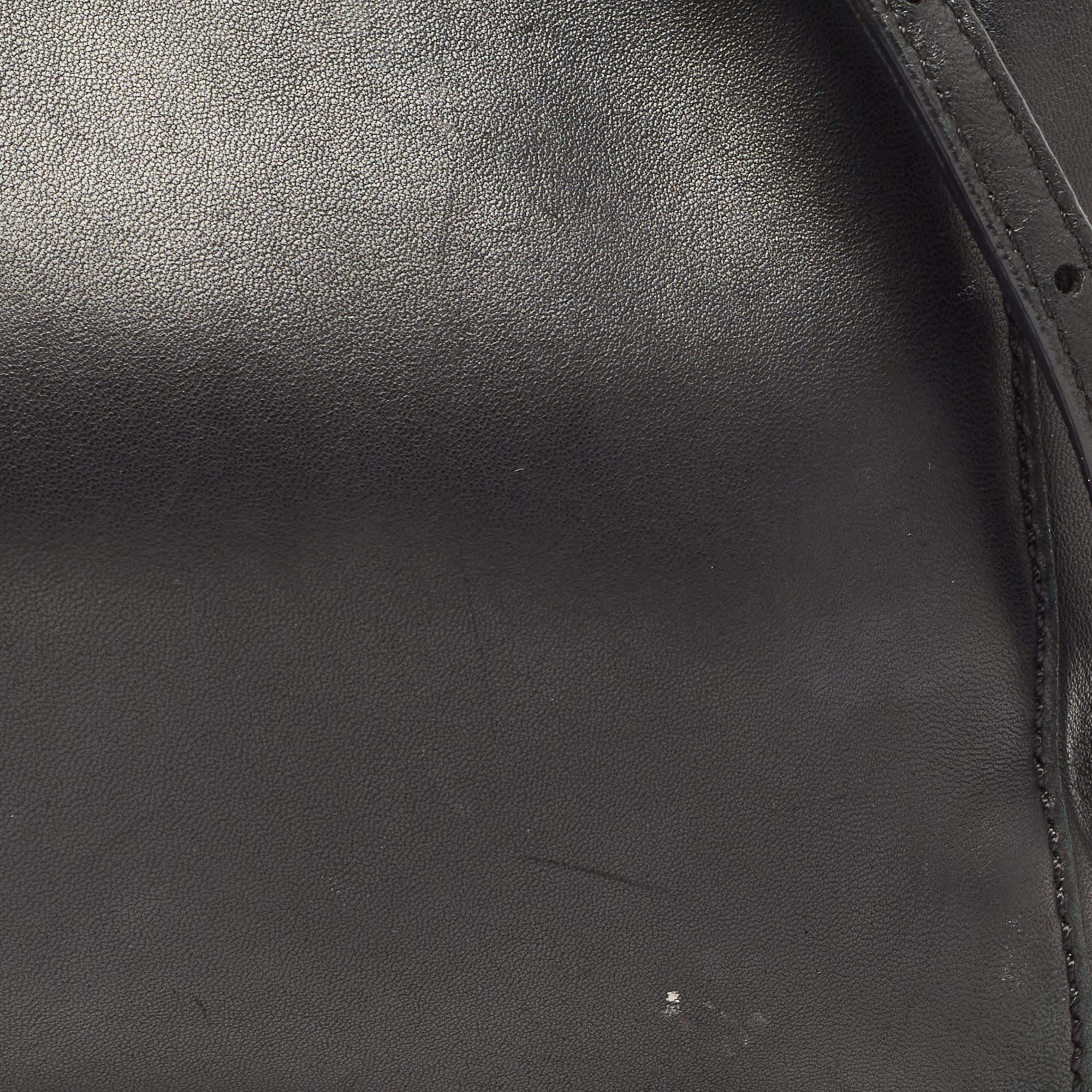 Fendi Black Leather Mini Peekaboo Top Handle Bag 11