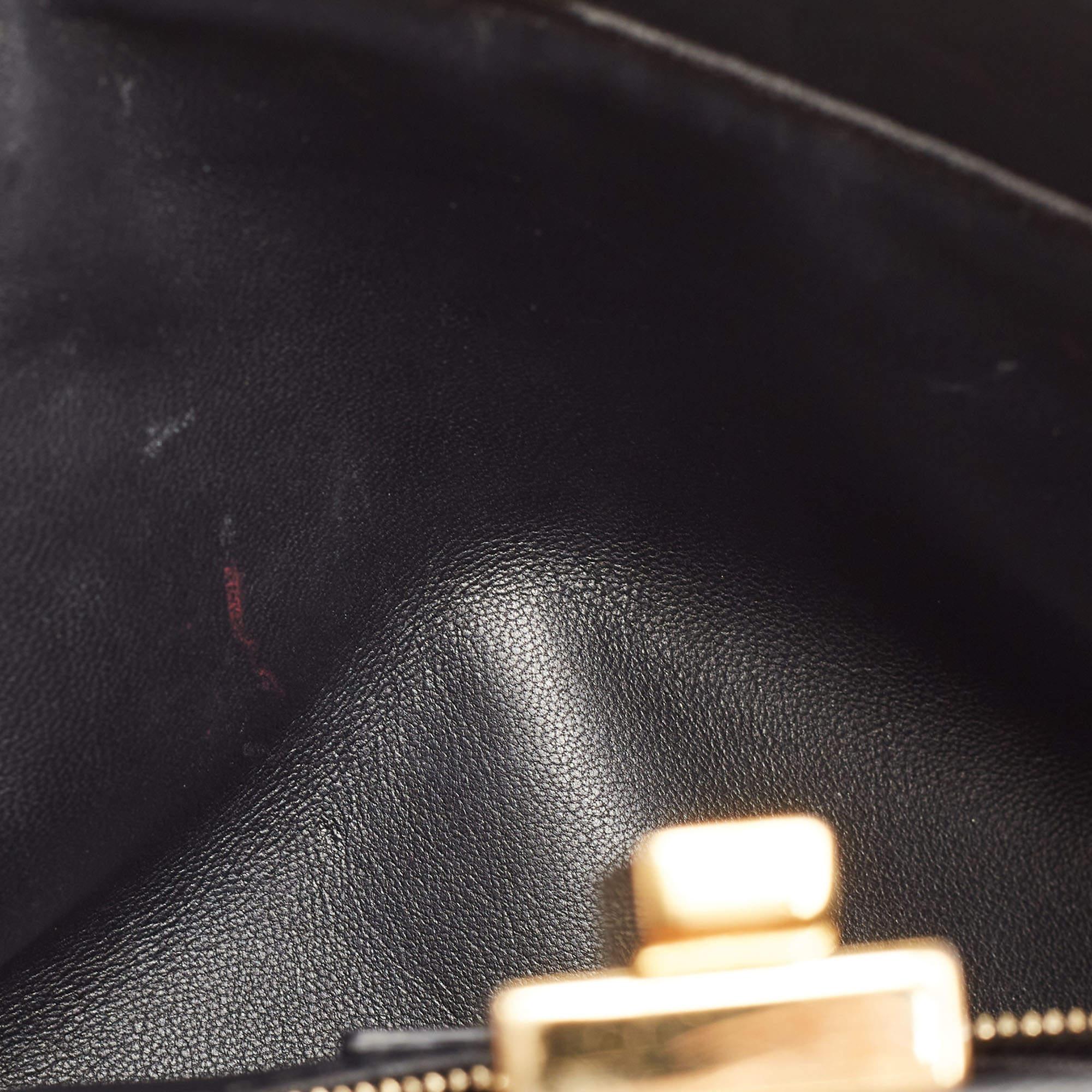 Fendi Black Leather Mini Peekaboo Top Handle Bag 5