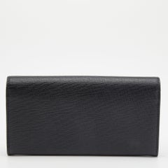 Fendi Black Leather Monster Eyes Continental Wallet