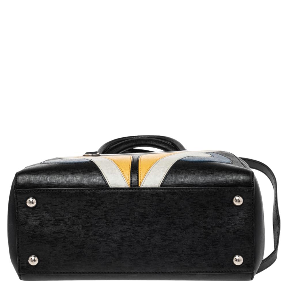 Fendi Black Leather Monster Eyes Elite Mini 2jours Tote 1