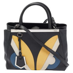 Fendi Black Leather Monster Petite Sac 2jours Tote