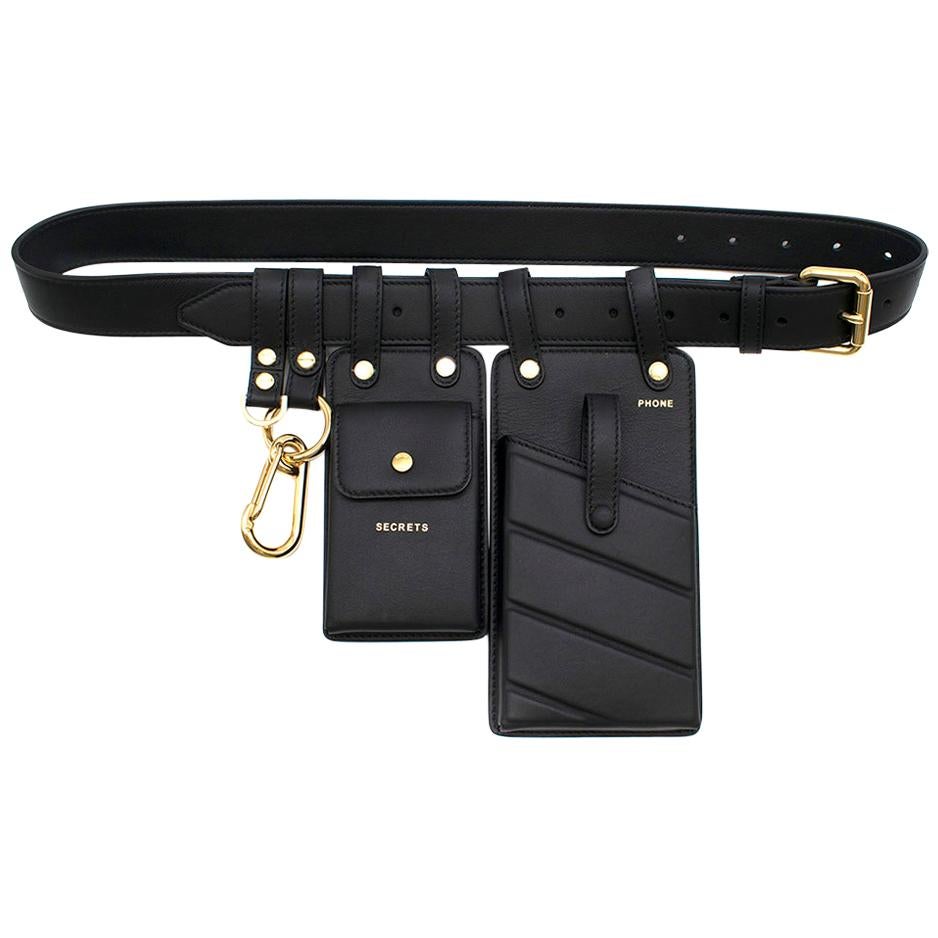 Fendi Black Leather Multi-Tool Belt Bag - New Season One size