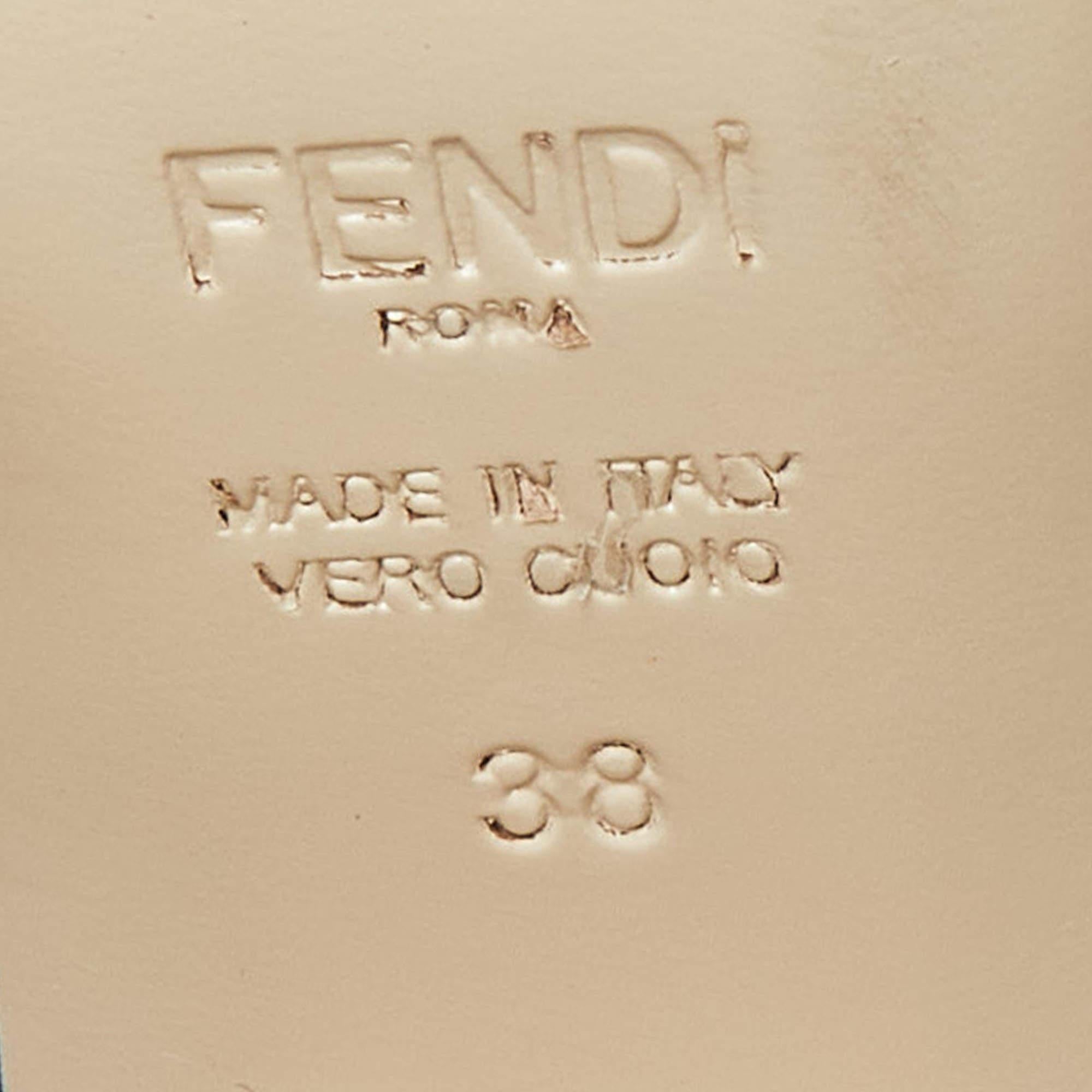 Fendi Black Leather Open Toe Mules Size 38 3