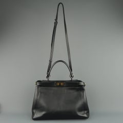 Fendi Black Leather Peekaboo Medium Handbag