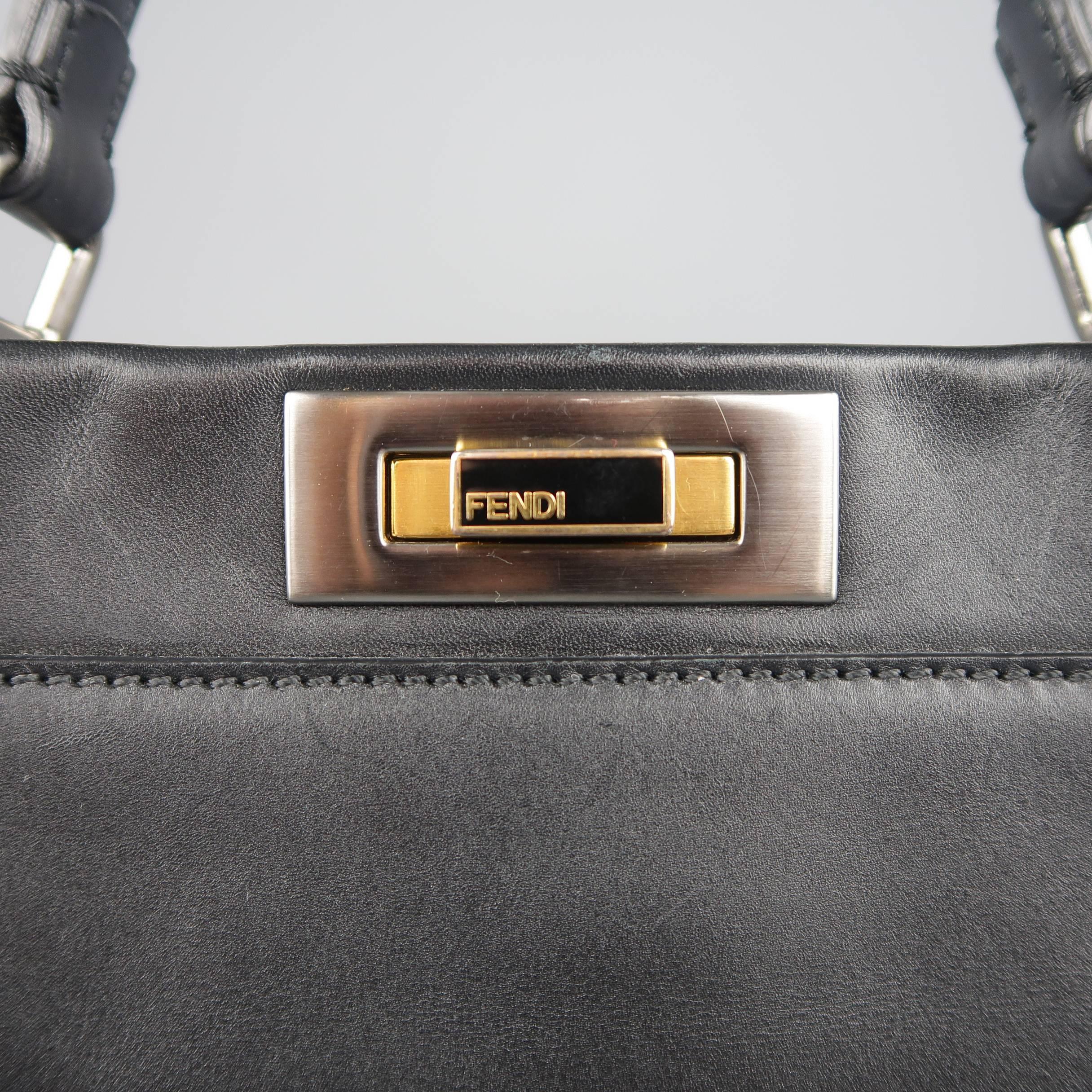 Fendi Black Leather Peekaboo Medium Handbag 1