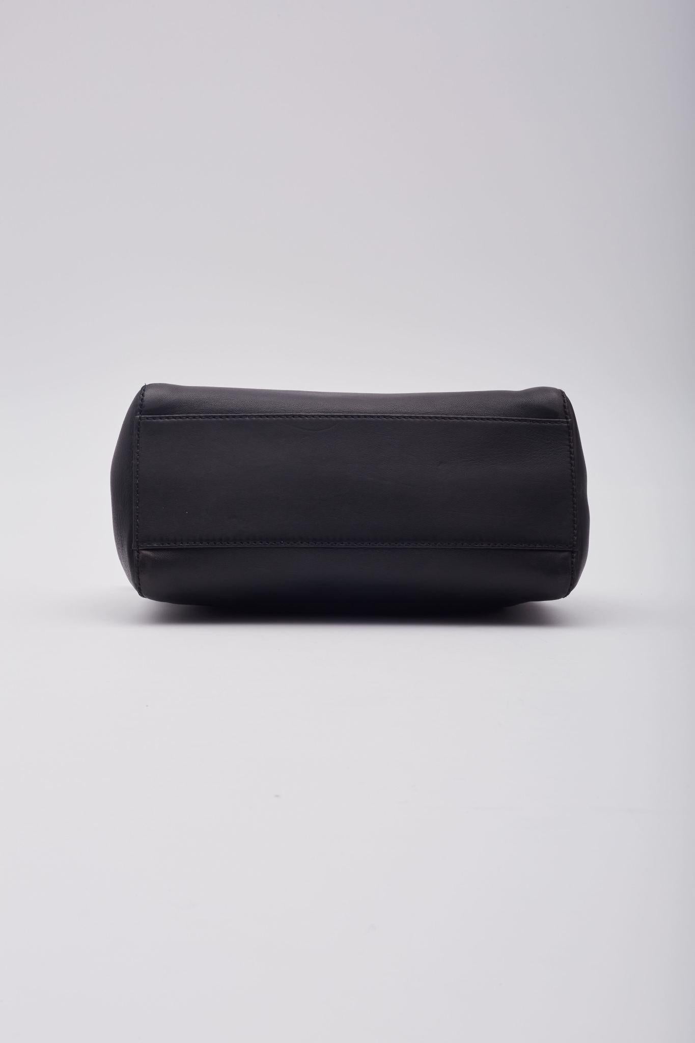 Fendi Black Leather Peekaboo Mini Top Handle Bag 2