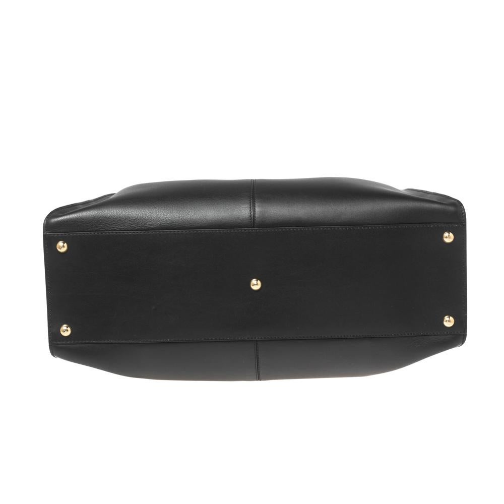 Fendi Black Leather Peekaboo X Lite Top Handle Bag 1