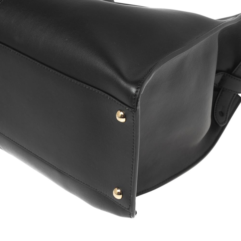 Fendi Black Leather Peekaboo X Lite Top Handle Bag 3