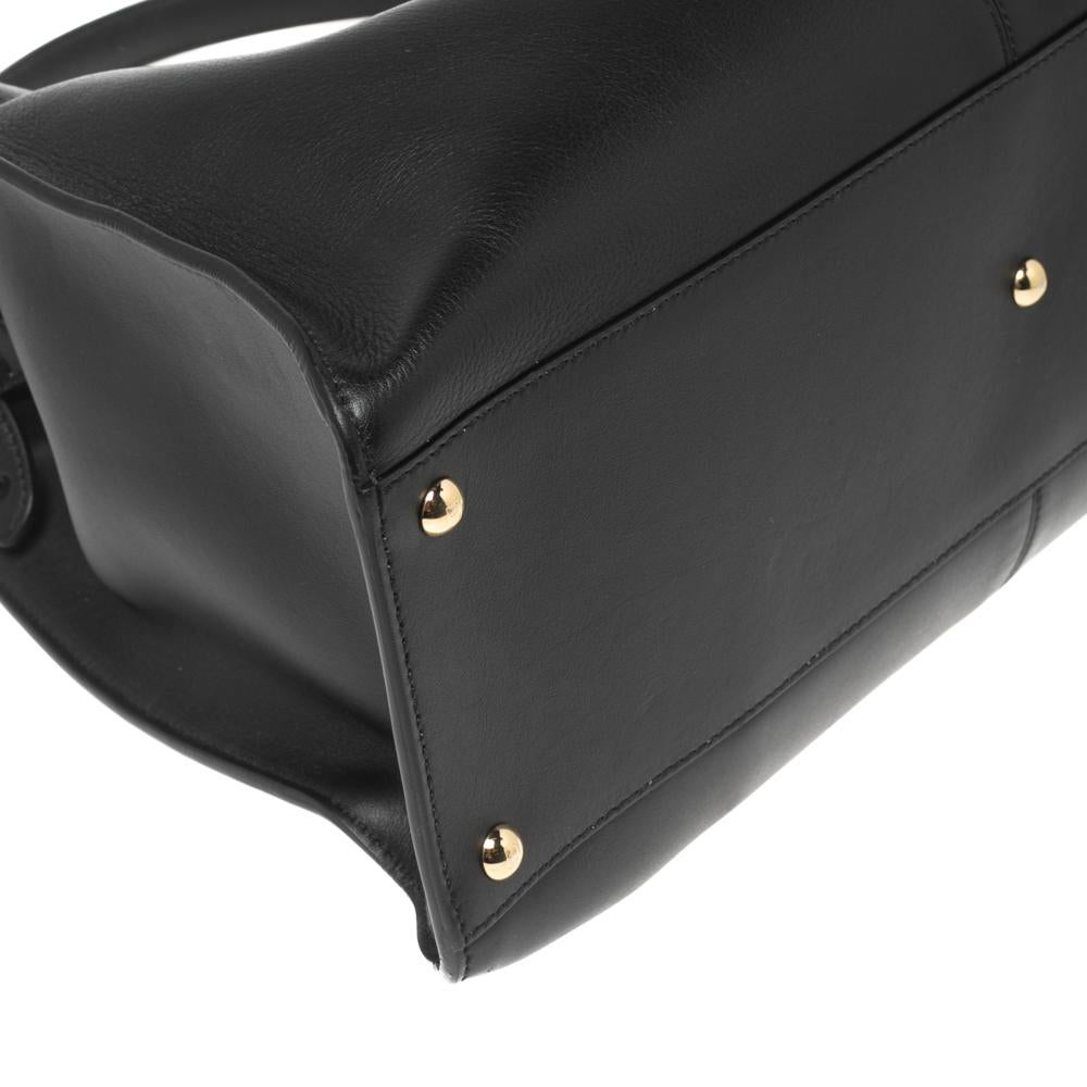 Fendi Black Leather Peekaboo X Lite Top Handle Bag 4