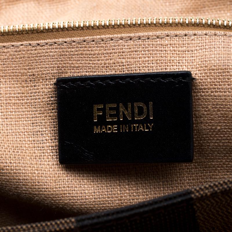 Fendi Black Leather Pequin Large Claudia Shoulder Bag 3
