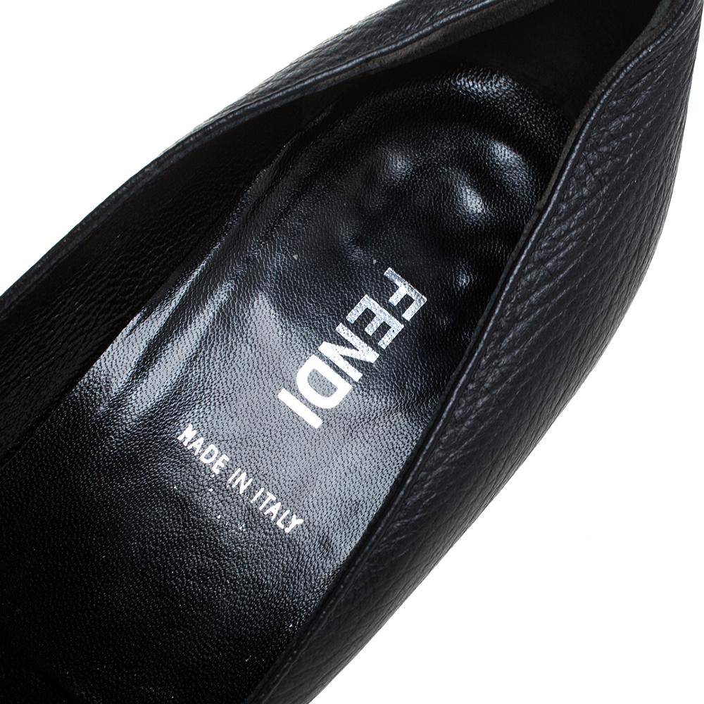 Fendi Black Leather Pointed Toe Pumps Size 39 3
