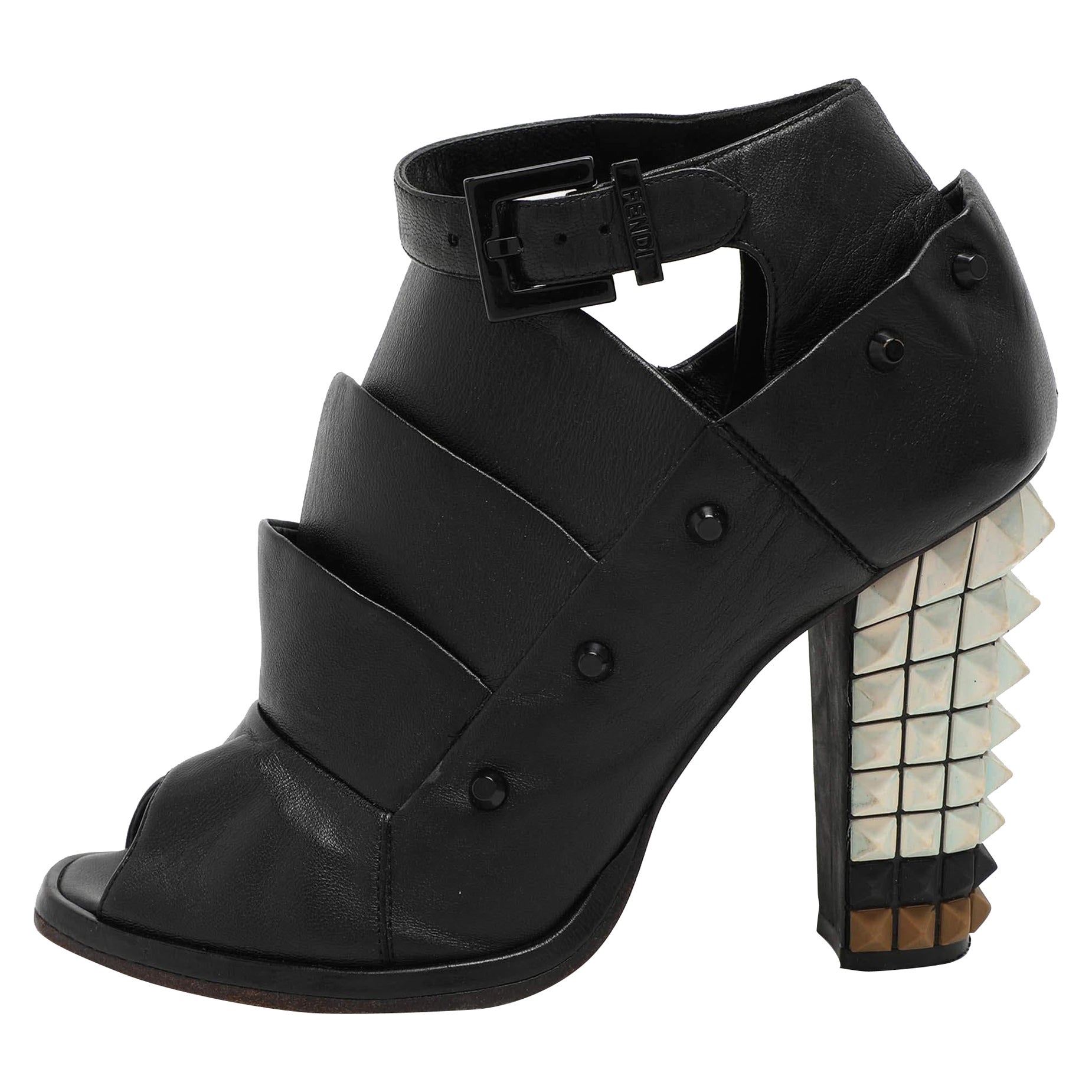 Fendi Botines Polifonia Cuero Negro Talla 36.5