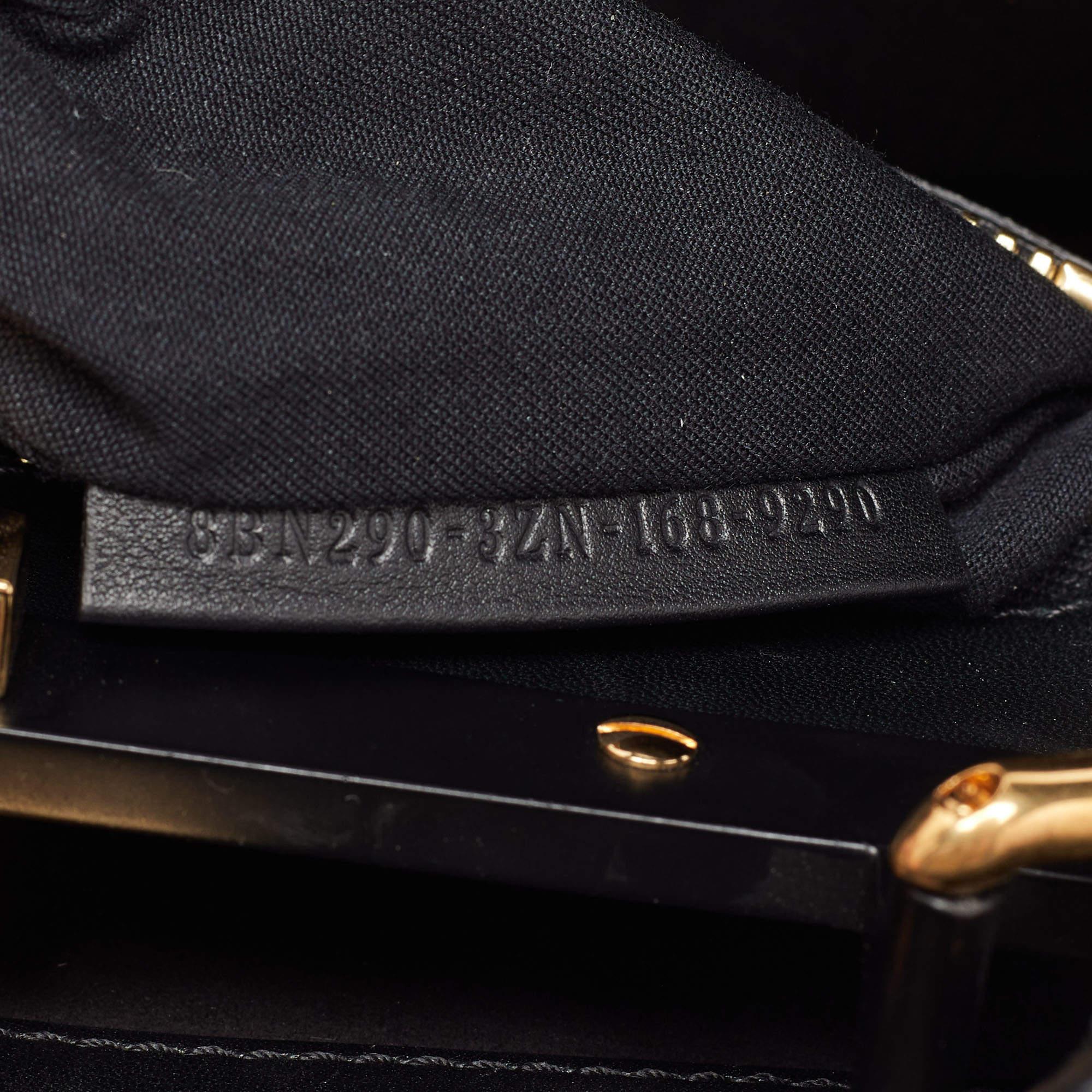 Fendi Black Leather Regular Peekaboo Top Handle Bag 6