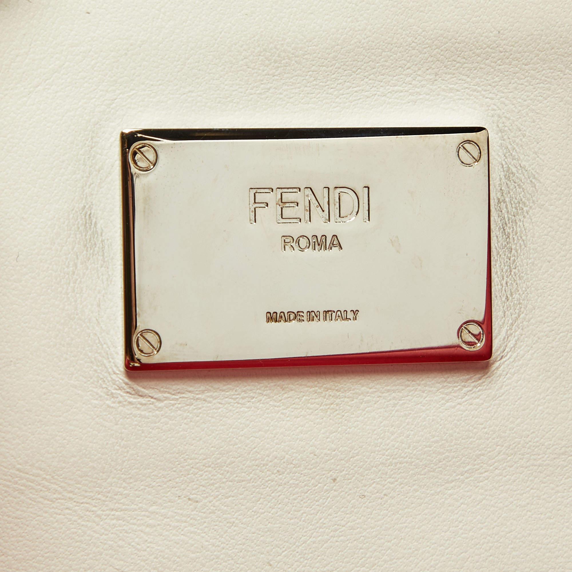 Fendi Black Leather Regular Peekaboo X Lite Top Handle Bag For Sale 1