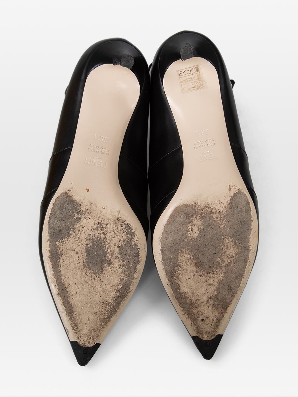 Fendi Schwarz Leder Rockoko Stiefelette Größe IT 38.5 Damen im Angebot