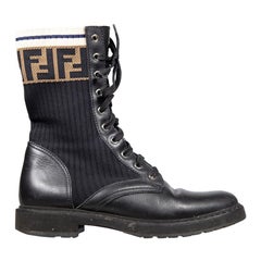 Fendi Black Leather Rockoko Boots Size IT 39 Fendi Black Leather Rockoko Boots Size IT 39