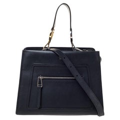 Fendi Black Leather Runaway Top Handle Bag