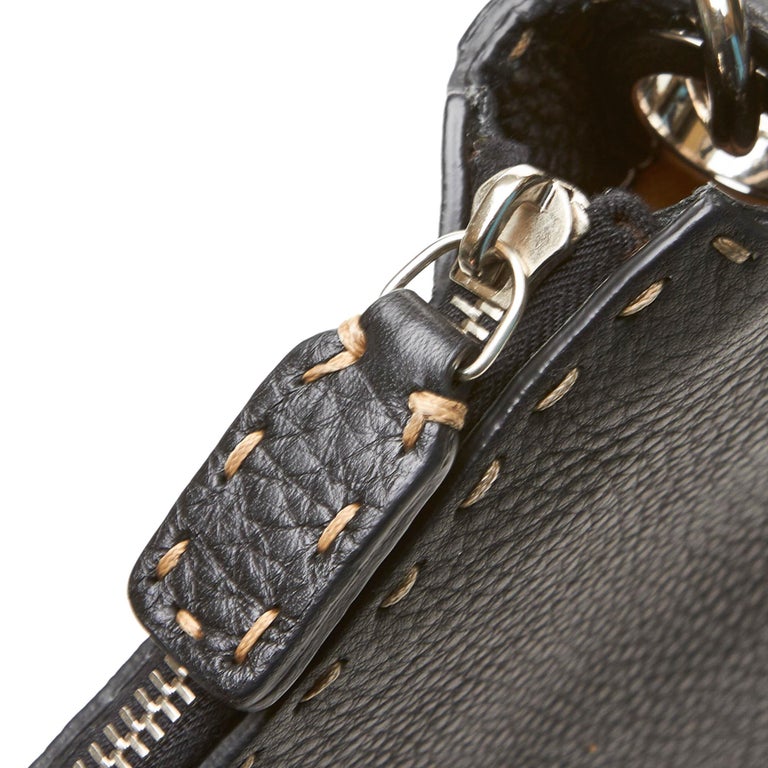 Fendi Black Leather Selleria Crossbody Bag at 1stdibs