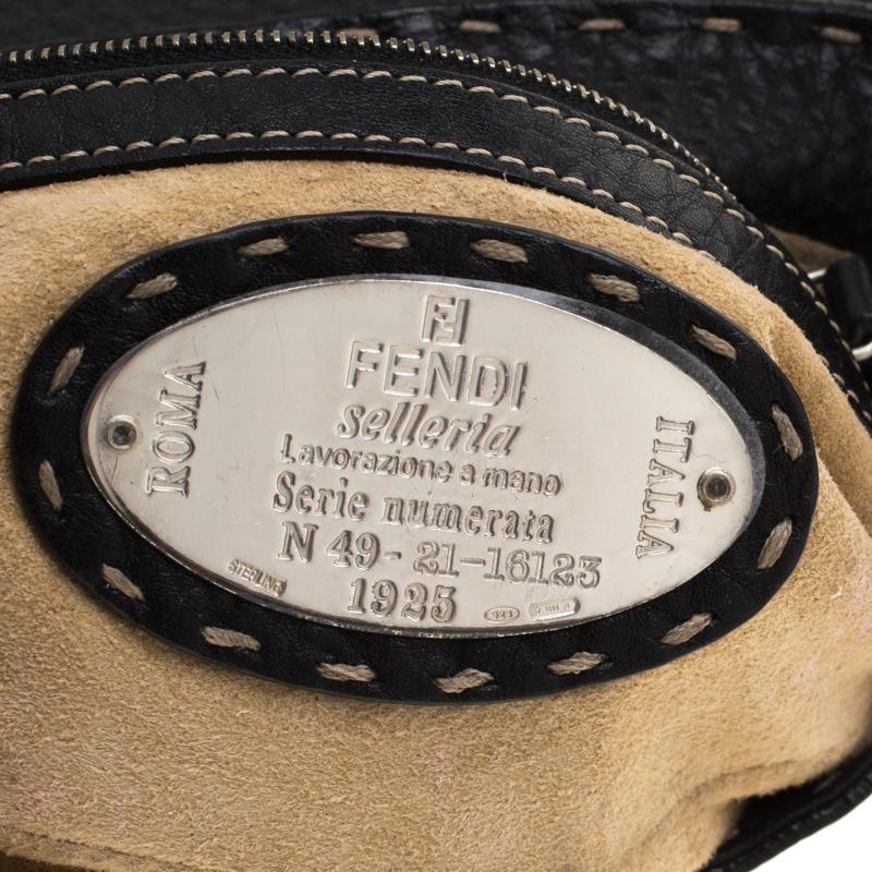 Fendi Black Leather Selleria Shoulder Bag 5