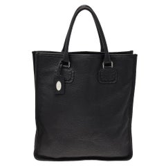 Fendi Black Leather Shopper Tote