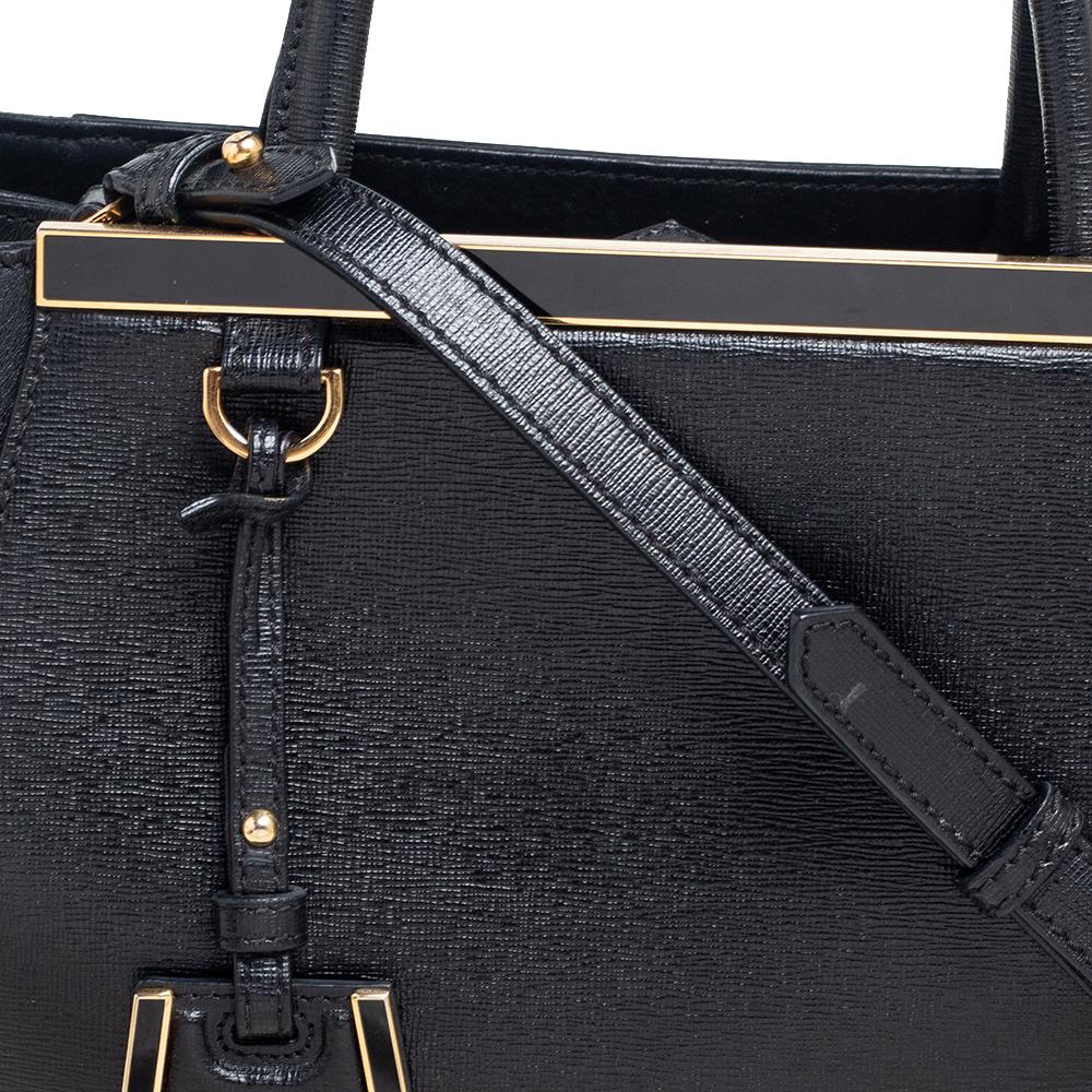 Fendi Black Leather Small 2Jours Tote 6