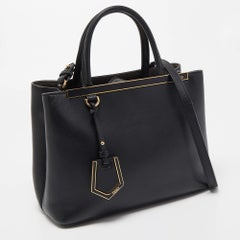 Fendi Black Leather Small 2Jours Tote