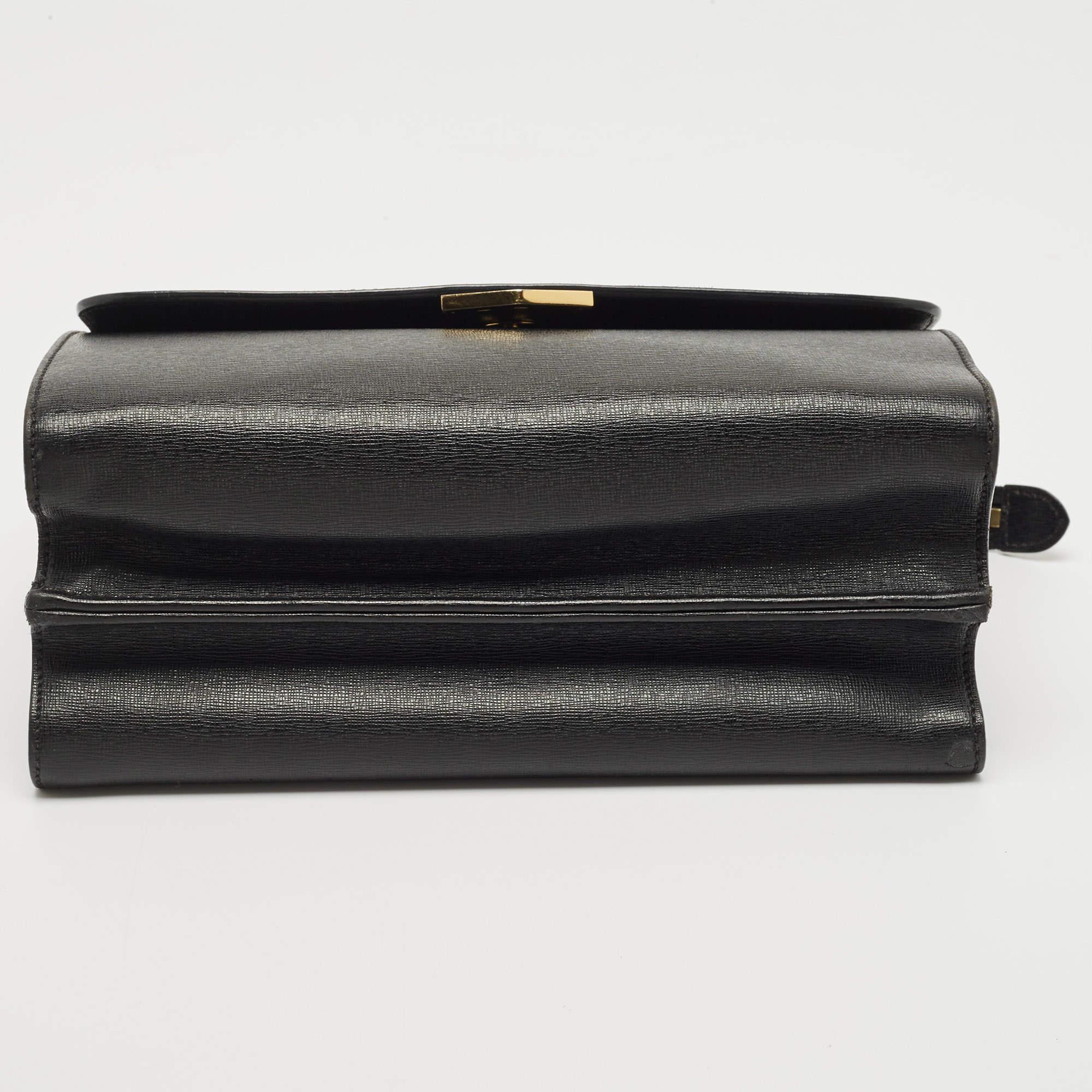Fendi Black Leather Small Demi Jour Top Handle Bag 6