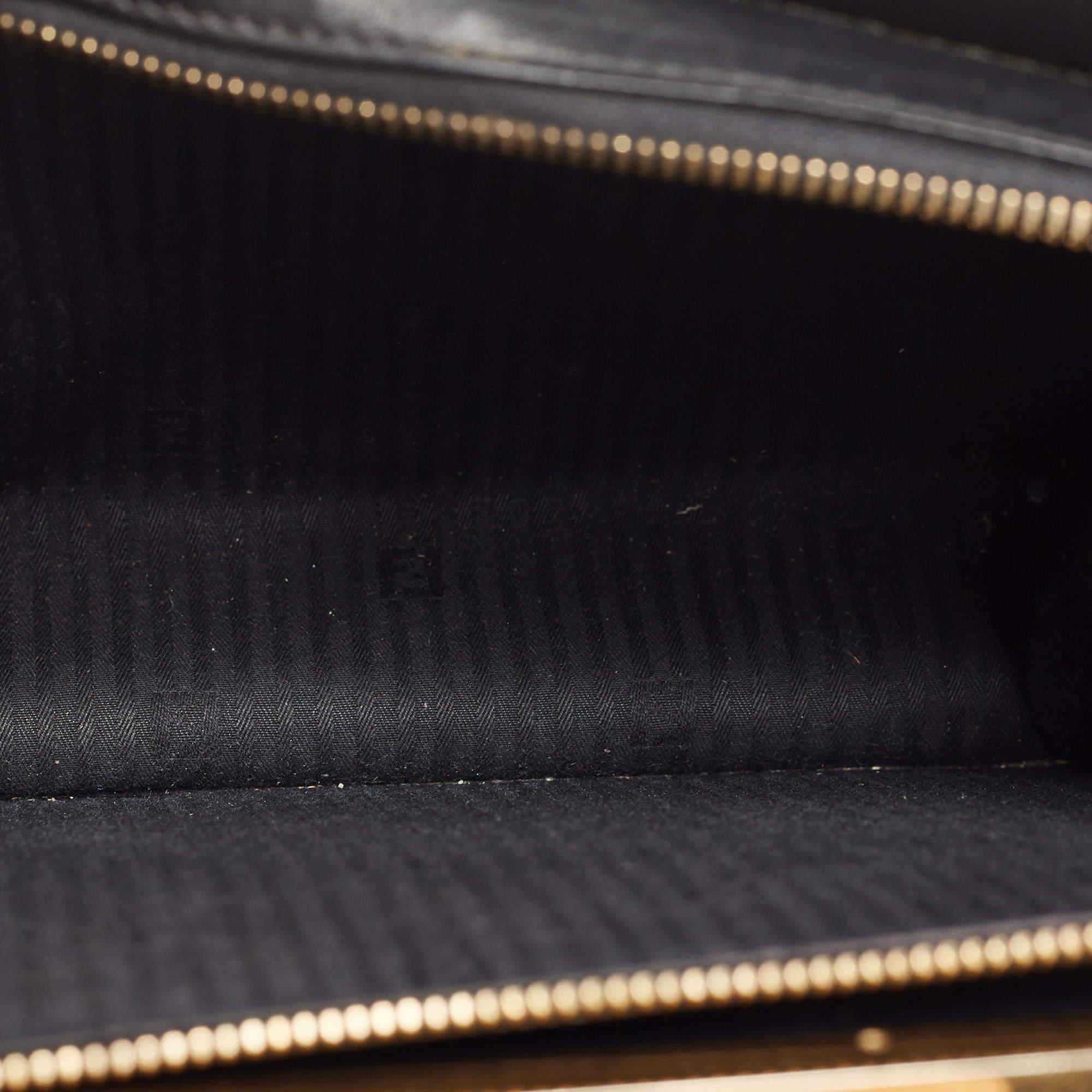 Fendi Black Leather Small Demi Jour Top Handle Bag 1