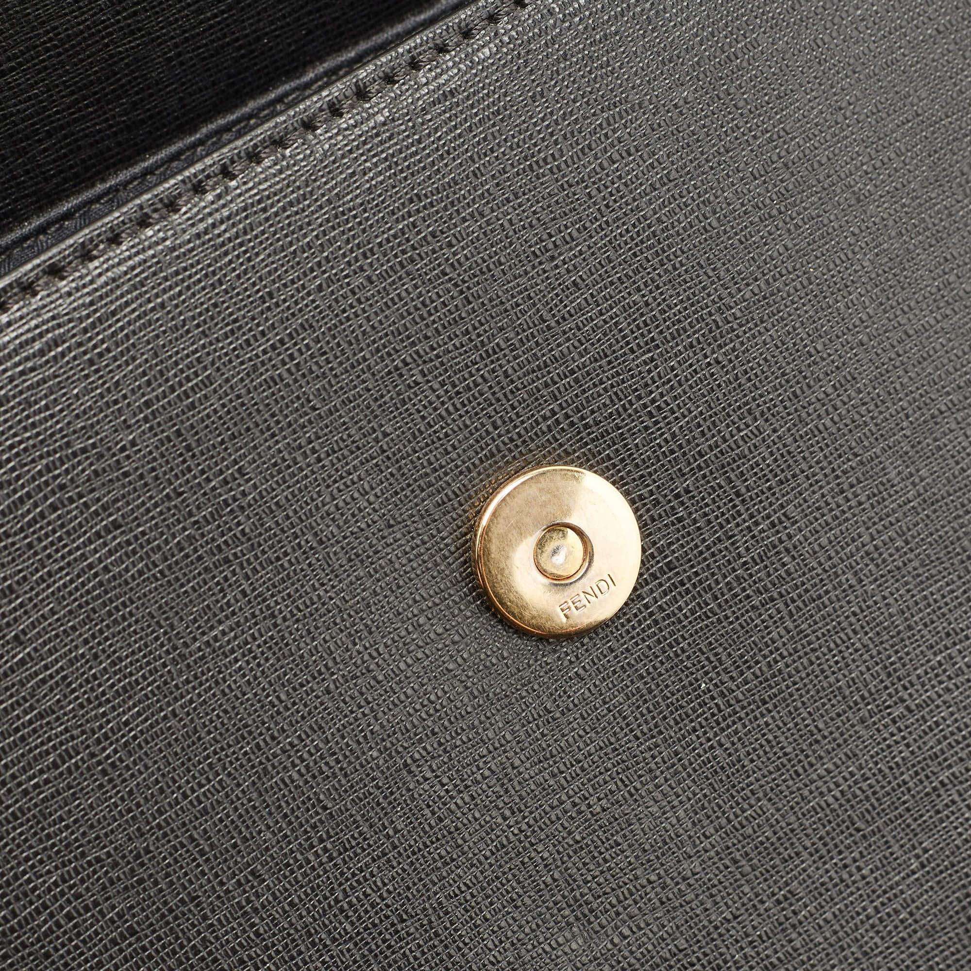 Fendi Black Leather Small Demi Jour Top Handle Bag 2