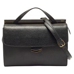 Fendi Black Leather Small Demi Jour Top Handle Bag