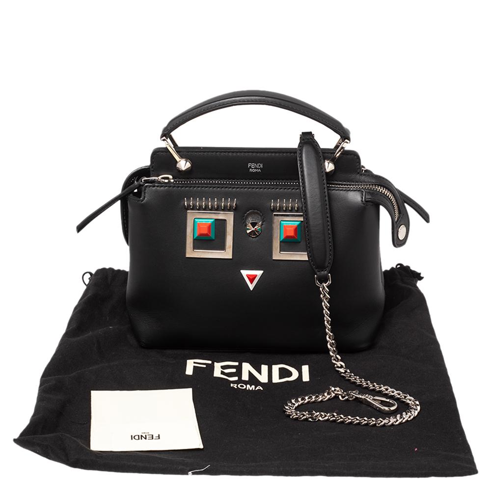 Fendi Black Leather Small Dotcom Shoulder Bag 7